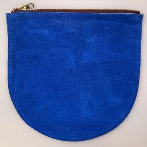 NWT BAGGU x Cynthia Rowley Large Cobalt Milled Leather U-Pouch